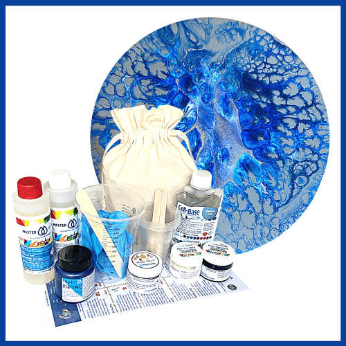 Resin Art Gift Pack - Cell-Base Sea Blues